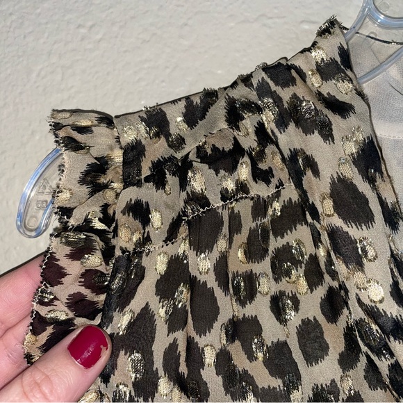 Kate Spade Leopard Clip Dot Print Silk Blouse Sz S - Picture 9 of 11